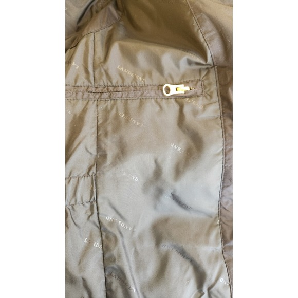 Lands End Womens Diamond Quilted Vest Goose Down XL Hooded Pockets Black Outdoor - Picture 8 of 12